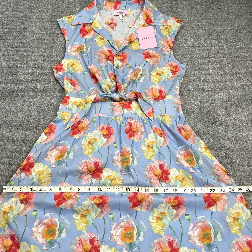 NWT Entro Knot Your Garden Maxi Dress Size Medium Sleeveless Floral Tie Front - Picture 9 of 12